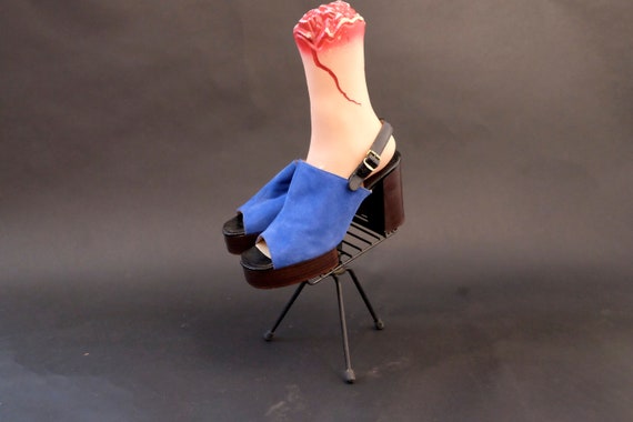 Vintage 1970s Deadstock Suede Sling Back Platform