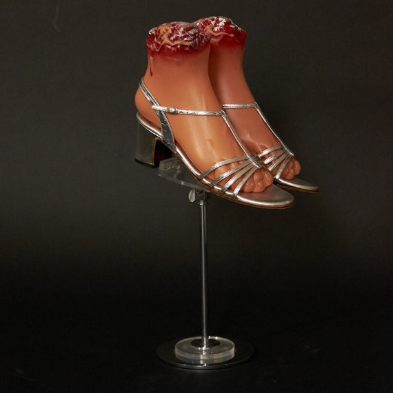 1970s Shiny Silver Strappy Shoes Sandals