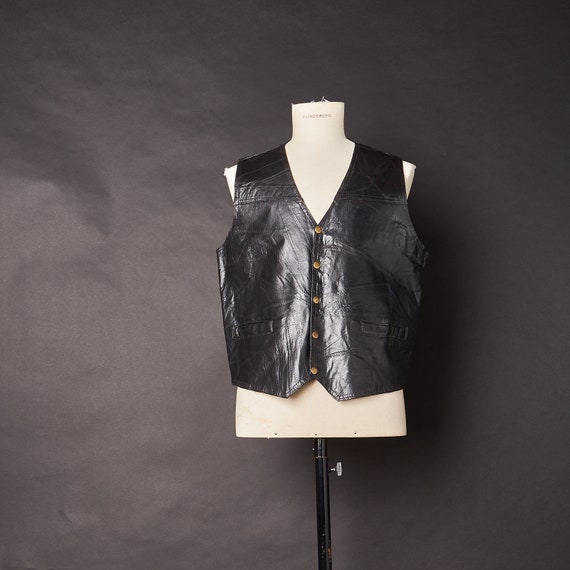 1990s Deastock Leather Vest - image 1