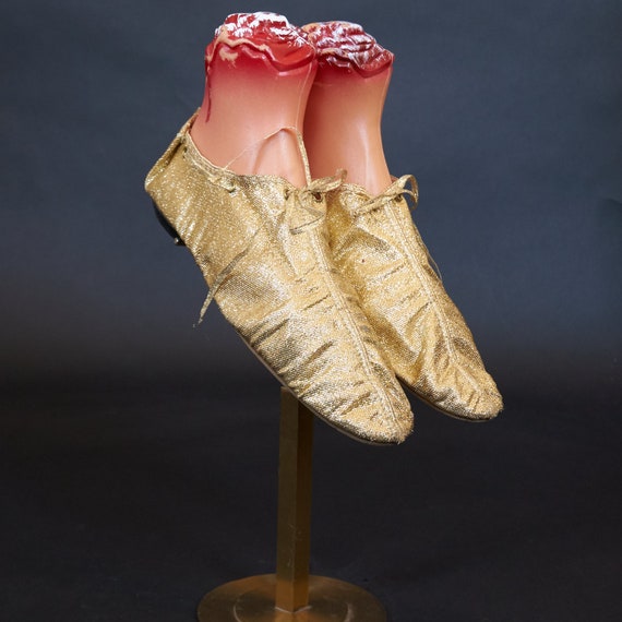 Vintage 1970s Gold Disco Slipper Shoes