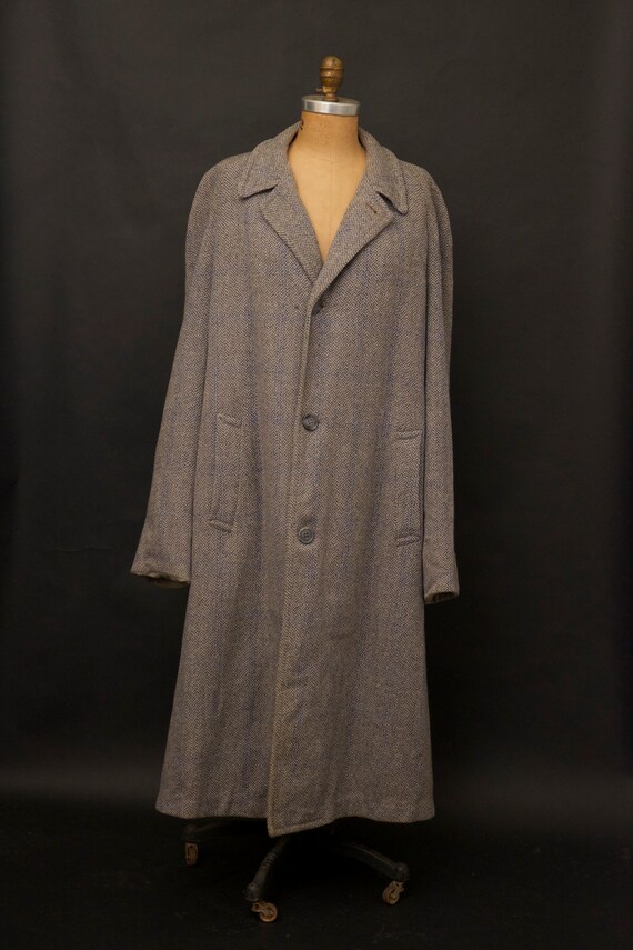 Vintage 1960s Gray Fleck Trench Coat