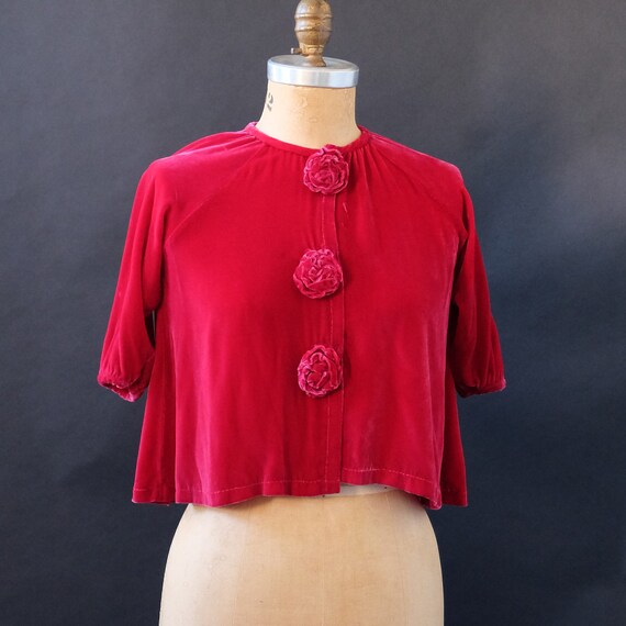 Vintage Velvet Snap Up Top
