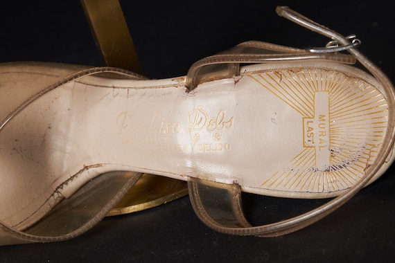 1950s Peep Toe Lucite Heel Clear Heels Shoes - Gem