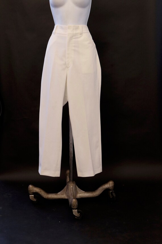 1970s Haband Gold Leisure Pants White