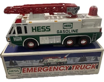 New Box Vintage -1996 Hess Emergency Truck - Ladder Siren Horn Light Flash
