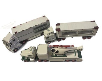 3 Hess Toy Truck Sets! Trucks w/Helicopter, Racers, Racecars. READ Description