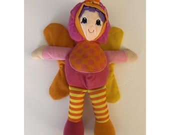 Vintage Butterfly Baby plush sensory doll Wings Sounds Baby's First Toddler- EUC