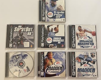 7 Y2K PS1 Games! - Triple Play 99/NBA Shootout 98/NCAA MM 99,01/Madden 98,99,01