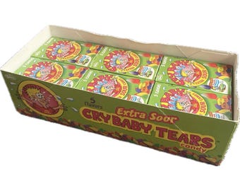 Cry Baby Tears Extra Sour Candy, Five Flavors, 1.98-ounce Boxes (Pack of 18)