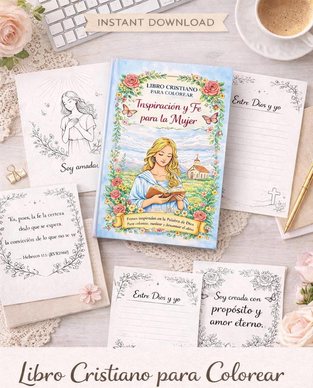 Christian Coloring Book for Women, Bible Verse Coloring Pages, Faith ...