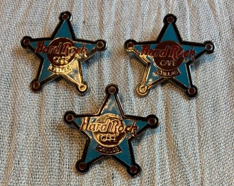 Three Hard Rock Cafe Dallas Sheriff Badge Pins