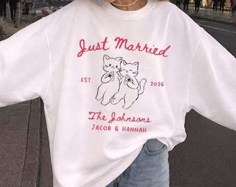 Custom Just Married-shirts Custom Bride-shirt | Huwelijksreisoutfit mevrouw shirt bruidkleding, huwelijksreiscadeau toekomstig mevrouw shirt verlovingscadeau