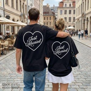 Just Married Shirts Mr and Mrs Gifts Honeymoon Outfits Matching Honeymoon Custom Couple Shirts Future Mrs Engaged Shirt, Mrs Personalized Bride Shirt | Custom Engaged Shirt, Custom Mrs Shirt, Custom Wife Shirt. Bachelorette Shirts. Custom Bachelorette Shirt. Bachelorette Party Shirts. Bride Shirt, Custom Bride, Custom Husband Wife Shirts This is a personalized getting ready outfit for wedding day or matching honeymoon outfits. Perfect for a wedding gift. It's a comfort colors 1717 shirt.