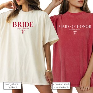 Bride Shirt, Bridesmaid Shirts Bridesmaids Proposal Maid of Honor shirt Matron of honor shirt, Future Mrs Engaged Shirt, Mrs Personalized Bride Shirt | Custom Engaged Shirt, Future Mrs Engaged, Custom Mrs Shirt, Custom Wife Shirt. Bachelorette Shirts. Custom Bachelorette Shirt. Bachelorette Party Shirts. Bride Shirt, Custom Bride, Custom Bridesmaid Shirts, Bridal party. A comfort colors 1717 shirt for a wedding day, perfect for wedding getting ready outfits.