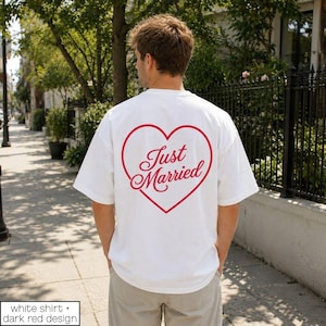 Just Married Shirts Mr and Mrs Gifts Honeymoon Outfits Matching Honeymoon Custom Couple Shirts Future Mrs Engaged Shirt, Mrs Personalized Bride Shirt | Custom Engaged Shirt, Custom Mrs Shirt, Custom Wife Shirt. Bachelorette Shirts. Custom Bachelorette Shirt. Bachelorette Party Shirts. Bride Shirt, Custom Bride, Custom Husband Wife Shirts This is a personalized getting ready outfit for wedding day or matching honeymoon outfits. Perfect for a wedding gift. It's a comfort colors 1717 shirt.