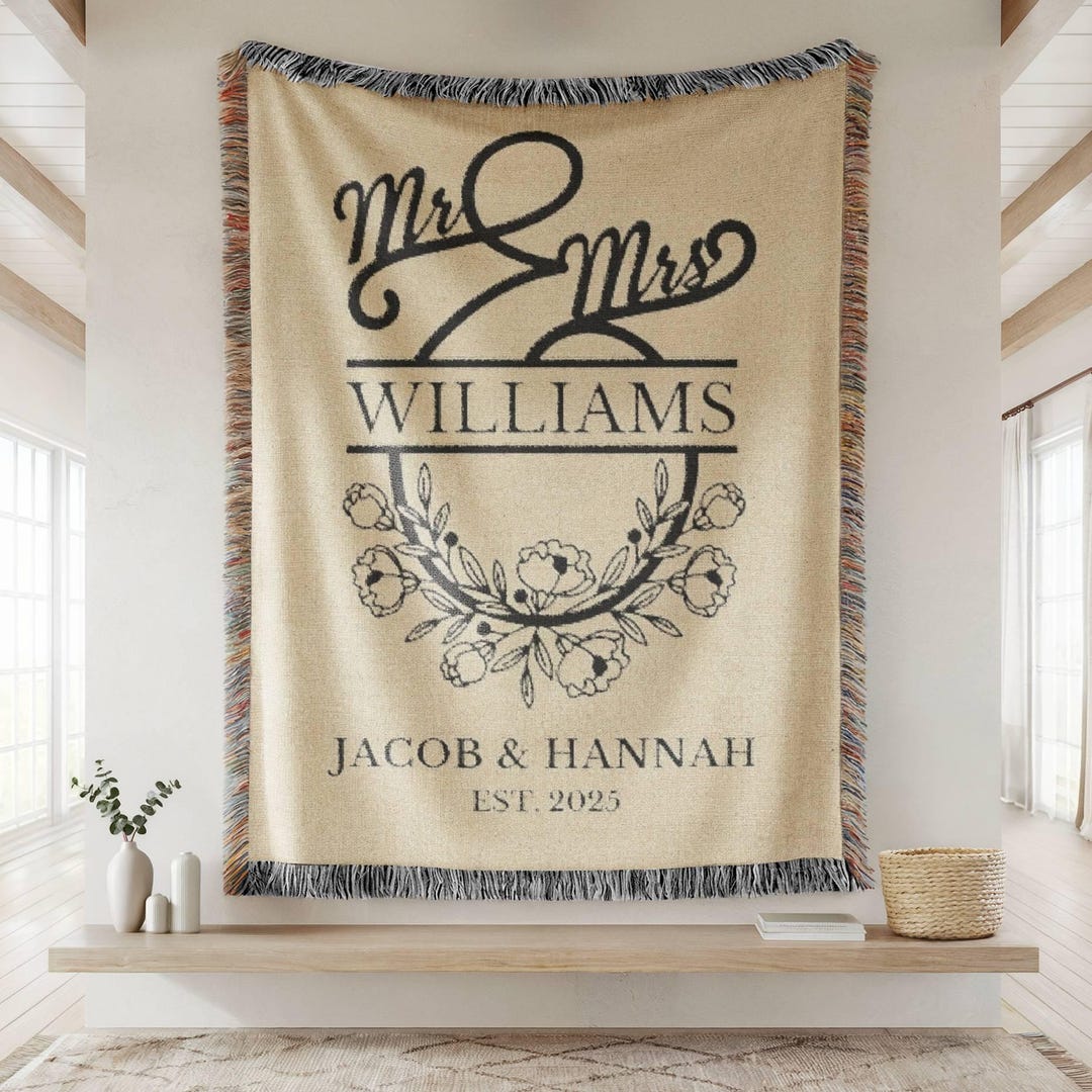 Personalized Wedding Blanket Gift | Engagement Present, Anniversary ...