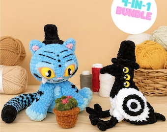 Derpy Cat and Pot Plant Pattern - Etsy