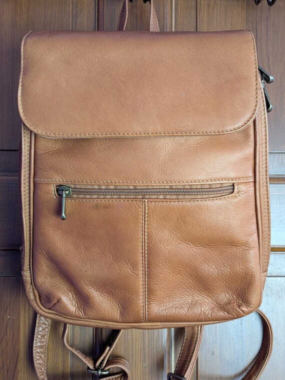 Small Brown leather backpack - image 2