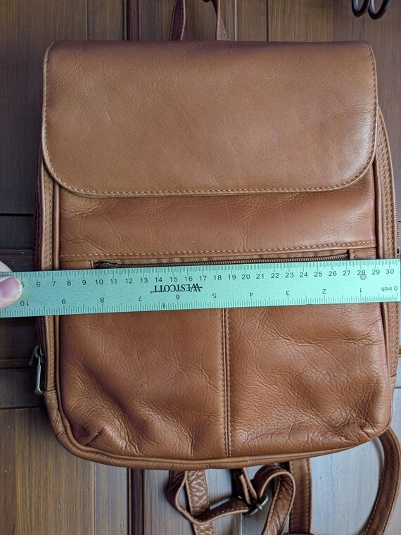 Small Brown leather backpack - image 8