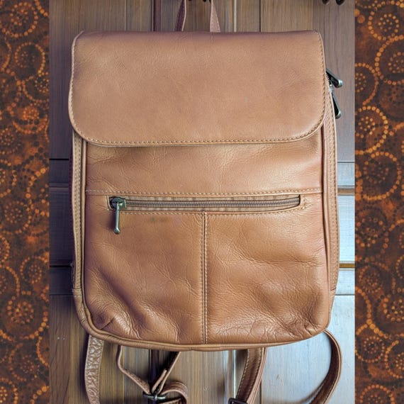 Small Brown leather backpack - image 1