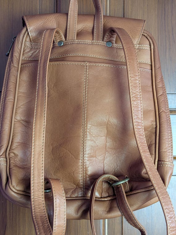 Small Brown leather backpack - image 3