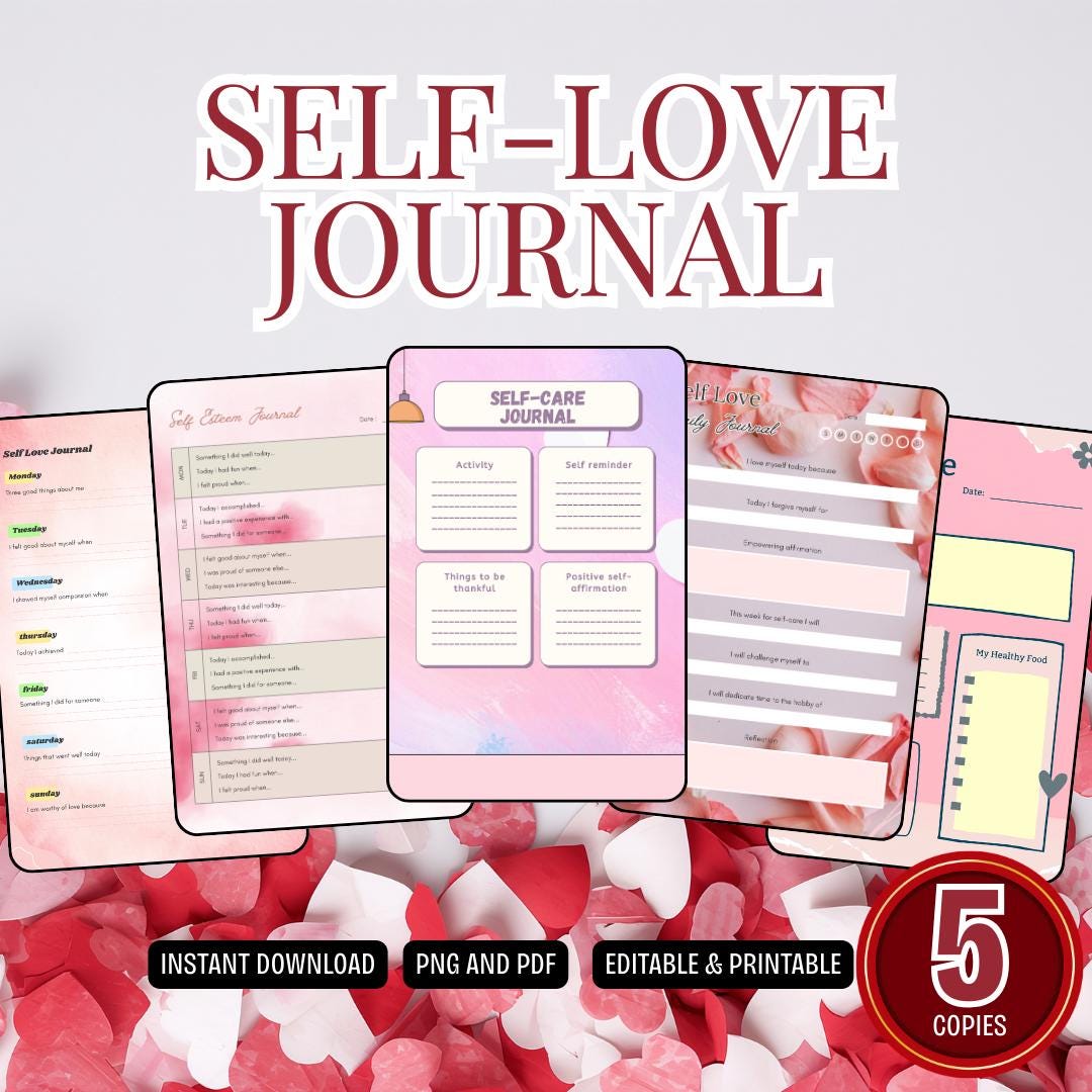 Self Care Journal Printable | Self Love Journal Templates PDF PNG ...