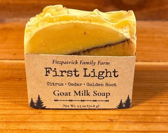 First Light | Citrus & Soft Cedar | Grass Fed Goat Milk Soap | Handmade in Montana