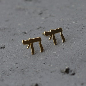 Gold Chai Stud Earrings, Chai חי Symbol Earrings, Hay Studs, Chai חי Jewelry, Jewish Symbol of Life, Hebrew Earrings, Chaim in Gematria