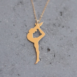 Gymnast Charm Necklace, Gold Gymnastics Charm Necklace, Girls Gymnast Jewelry, Gymnastics Necklace, Gift for Gymnast, Gymnastics Coach Gift