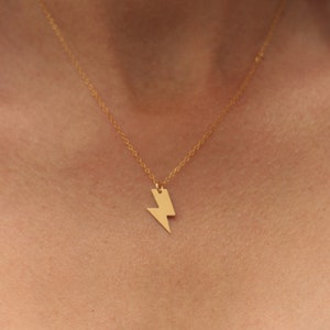 Gold Lightning Bolt Necklace, Small Thunderbolt Necklace, Thunder Strike Charm, Thunder Necklace, Tiny Dainty Necklace, Lightning Jewelry