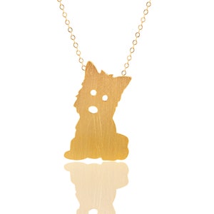 West Highland Terrier Dog Necklace, Gold Westie Jewelry, Puppy Charm, Gift For Dog Lover, West Highland Jewelry, Westie Necklace, Kawaii Dog