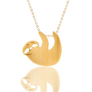 Gold sloth necklace hotsell