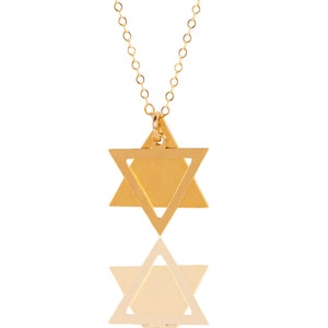 Gold Magen David Necklace, Star of David Charm Necklace for Women, Star of David Pendant, Gold Jewish Star, Jewish Jewelry, Judaica Necklace