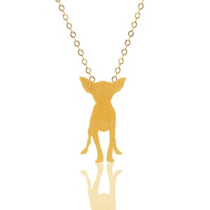 Chihuahua Necklace, Gold Dog Charm, Chihuahua Silhouette Pendant, Chihuahua Charm, Chihuahua Jewelry, Gold Chihuahua, Chihuahua Lovers Gift