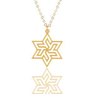Magen David Necklace, Star of David Charm, Jewish Necklace, Everyday Gold Star of David Necklace, Gold Geometric Necklace, Jewish Jewelry