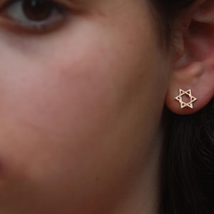 Gold Plated Star of David Studs, Small Star of David Posts, Star of David Earrings, Magen David Earrings, Jewish Jewelry, Kids Gift
