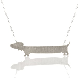 Silver Dachshund Necklace, Doxie Jewelry, Gift for Dog Lovers, Doxie Dog Charm Necklace, Wiener Necklace, Sausage Dog, Dachshund Jewelry