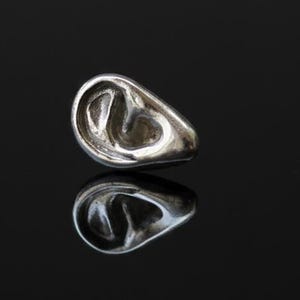 Silver 3D Ear Earring, Human Ear Post, Anatomical Ear Stud, Audiology Gifts, ENT Doctor Gift, Oddities Jewelry, Anatomy Jewelry, Organ Post