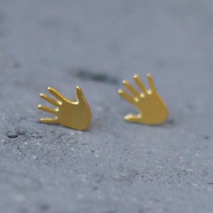 Gold Hand Earrings, Hamsa Earrings, Tiny Hamsa Hand, Hands Posts, Gold Studs, Evil Eye Earrings, Protection Studs, Hand Studs, New Year Gift