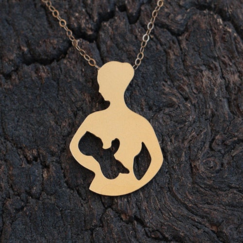 Breastfeeding Necklace Gold Breastfeeding Jewelry Mother and Etsy