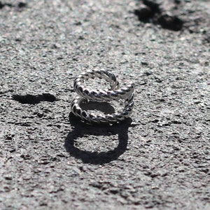 Helix Earrings, Cartilage Earrings, Silver Fake Helix Earring, Silver Helix Huggie Hoop, Silver Ear Cuff, Hugger Earrings, No Piercing Helix