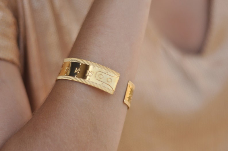 Sewing Tape Cuff Tape Measure Bracelet Gold Ruler Cuff Etsy