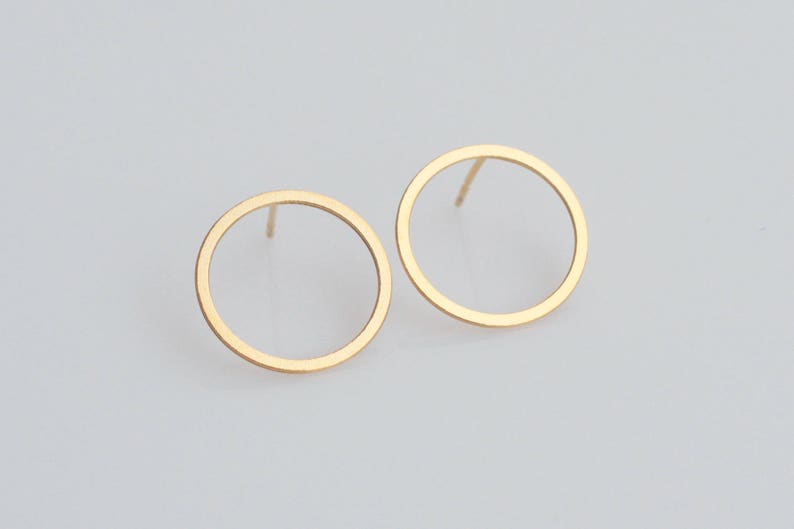 Hollow Circle Earrings Gold Hoop Earrings Flat Simple Etsy