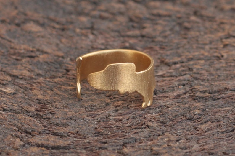 Dog Jewelry Dachshund Ring Adjustable Gold Plated Dog Ring Dachshund Jewelry Wiener Ring Dachshund Owners Gift Gold Sausage Dog Ring