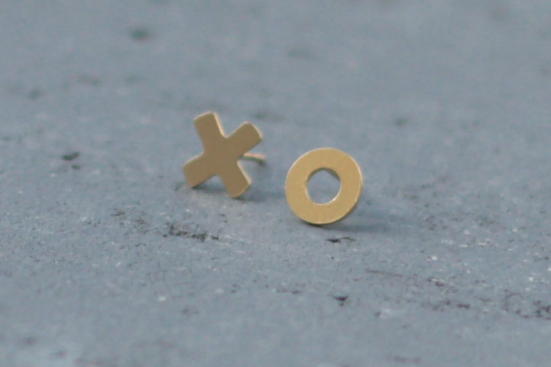 Gold XO Earrings Hugs and Kisses Posts I Love You Jewelry Etsy