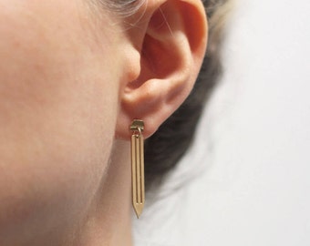 Long Pencil Earrings, Teacher Earrings, Writer Gift, Back to School Jewelry, Gift for Painter, Artist Earrings, Artist Gift, Painter Jewelry
