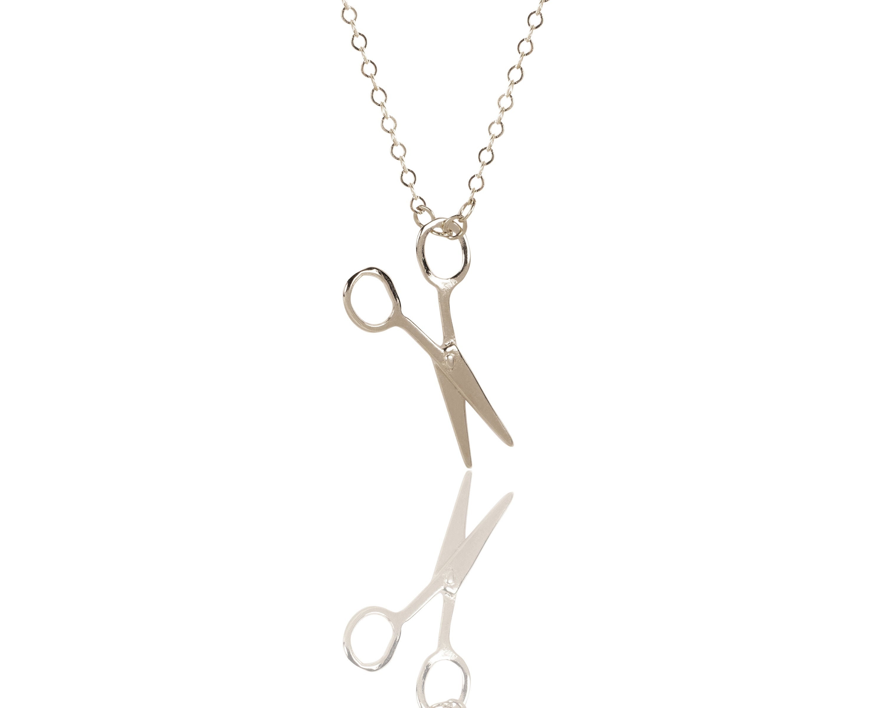 Silver Scissor Necklace, Tiny Scissor Charm, Scissor Jewelry, Hairdresser Gift, Hair Stylist Gift, Scissor Pendant, Fashion Designer Gift