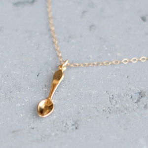 Gold Spoon Necklace, Delicate Gold Necklace, Spoon Pendant, Simple Everyday Necklace, Teaspoon Necklace, Spoonie Jewelry, Golden Spoon Charm