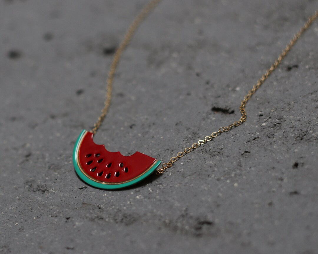 Watermelon Necklace, Watermelon Charm, Watermelon Jewelry, Watermelon ...