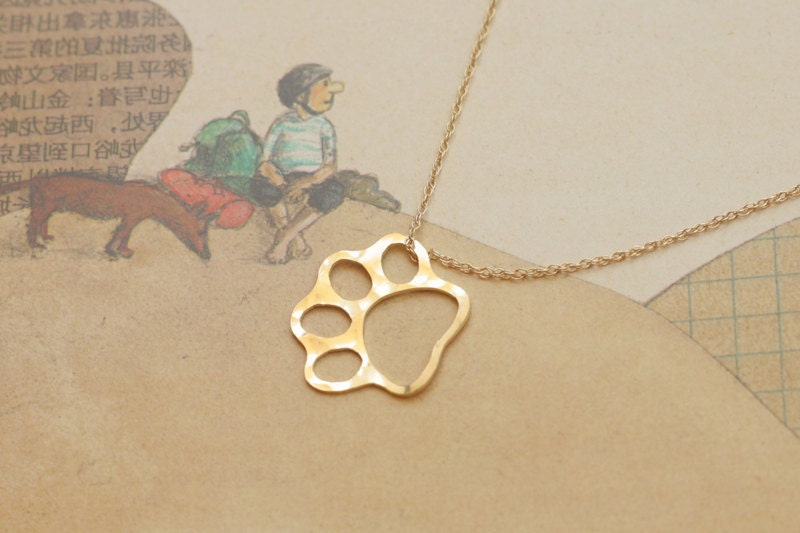 Gold Paw Necklace Cat Paw Necklace Pet Paw Jewelry Paw Etsy